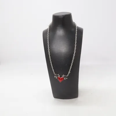Ketting (Zilver, Rood) Onbekend materiaal