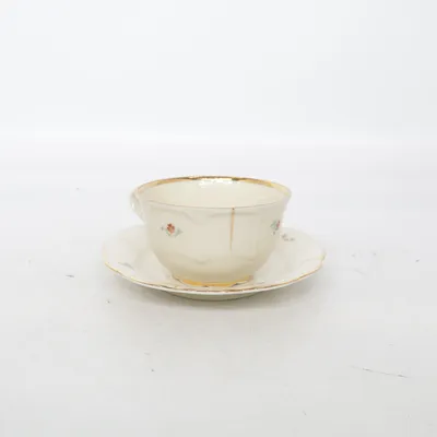 Tasse (Weiß, Gold, Mehrfarbig) von Hackefors Porslin