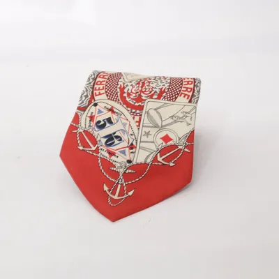Tie (Red, White, Multicolored) from Gianfranco Ferré Silk