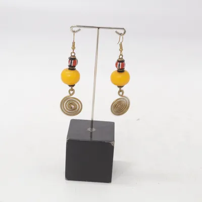 Earrings (Yellow, Multicolored) Unknown metal, Plastic