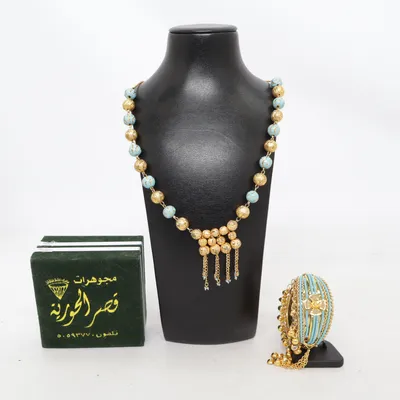 Smyckesset (Blå, Flerfärgad) Okänd metall