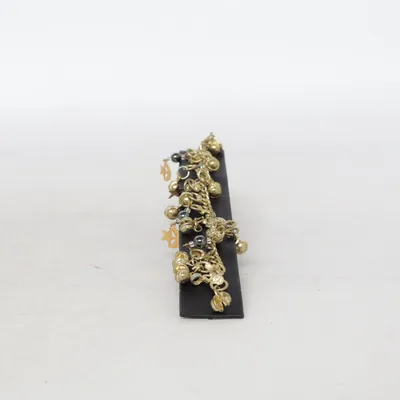 Ankelkæde (Guld, Sort) Ukendt metal