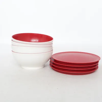 Skål (Rød, Hvid) fra Tupperware