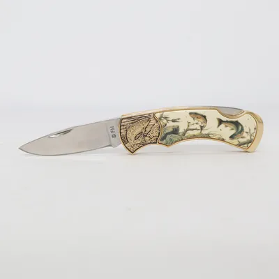 Fällkniv (Guldfärgad, Flerfärgad) från Franklin Mint