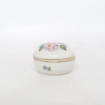 Sockerskål (Vit) från Kalocsa Hungary Handpainted