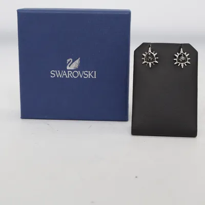 Clipoorbellen (Zilver, Zwart) van Swarovski Onbekend materiaal