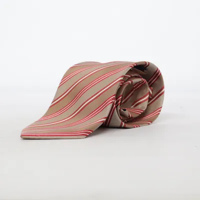 Cravate (Beige, Rouge, Blanc) de Greenfield Soie