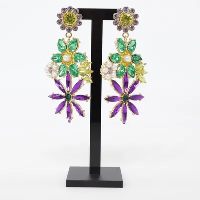 Oorbellen (Groen, Goud, Meerkleurig) van Fashion Onbekend materiaal