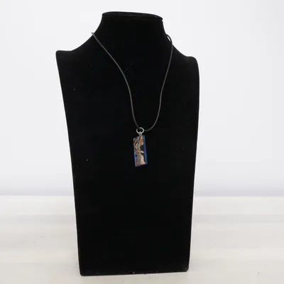 Collier (Noir, Bleu, Argent) Plastique, Métal inconnu, Caoutchouc
