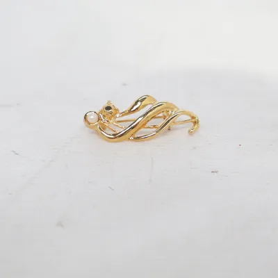 Broche (Goud, Wit) Verguld