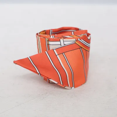 Anzugschal (Orange, Weiß, Mehrfarbig) Seide