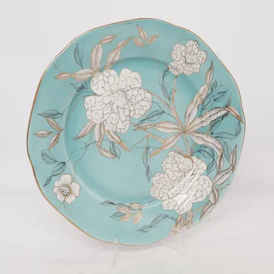 Plate (Turquoise, White, Gold) from Arpo