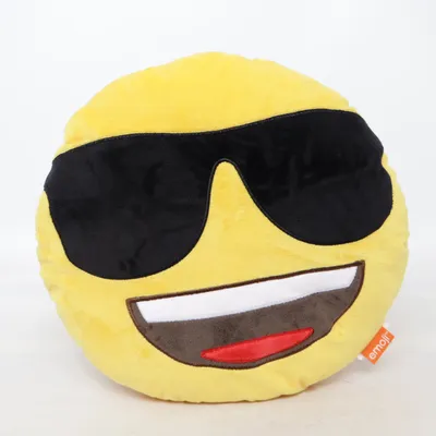 Prydnadskudde (Gul, Svart, Vit) från Emoji