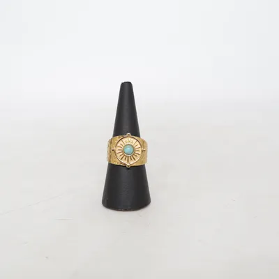 Ring (Guldfärgad, Turkos) Okänd metall
