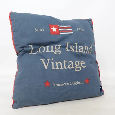 Coussin décoratif (Bleu, Rouge) de Long Island Coton