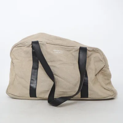 Weekendtaske (BRITON) fra American Vintage Bomuld, Læder, Linned