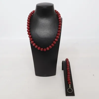 Sieradenset (Rood) Onbekend materiaal