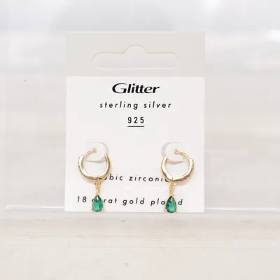 Earrings (Gold, Green) from Glitter Silver