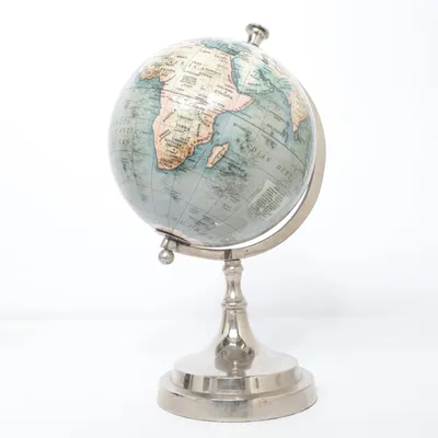 Jordglob (Blå, Beige, Silverfärgad)