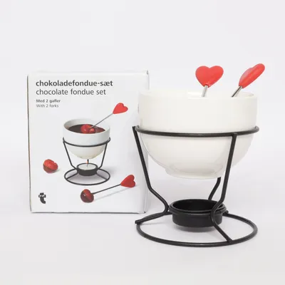 Chokladfondueset (Vit, Svart, Röd)