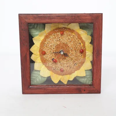 Väggklocka (Brun, Gul)