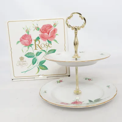 Våningsfat (Fint skick i originalförpackning modell ROSE) från Fyrklövern