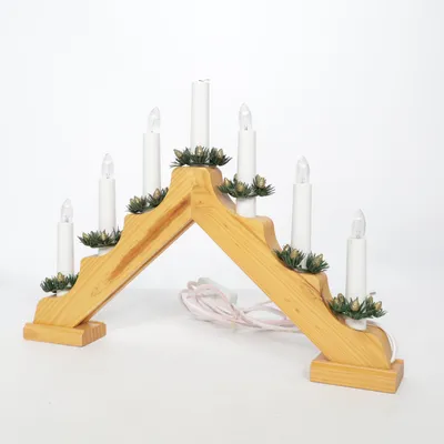 Elektrisk adventsljusstake (Brun, Vit, Grön)