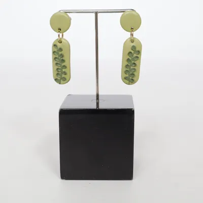 Örhängen (Grön) Okänd metall, Rostfritt stål