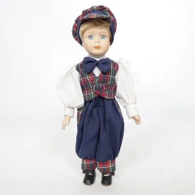 Porslinsdocka (Blå, Flerfärgad, Vit)