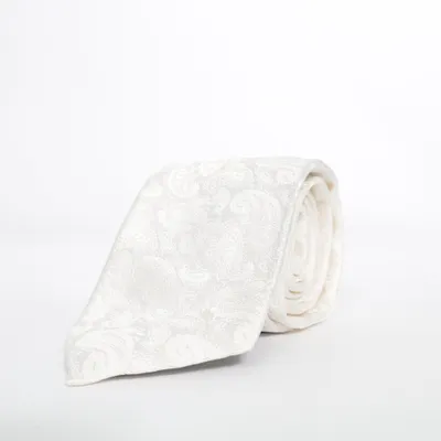 Stropdas (Wit) van Profuomo Zijde