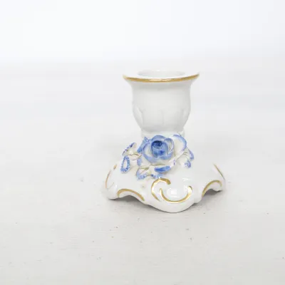 Ljusstake (Vit, Blå, Guldfärgad)