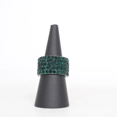 Ring (Grøn, Sølv) Ukendt metal