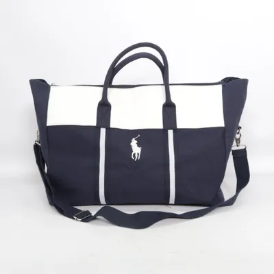 Sac de week-end (Bleu, Blanc, Marron) de Polo Ralph Lauren Coton, Polyuréthane