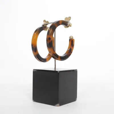 Earrings (Brown, Multicolored) Plastic, Unknown metal