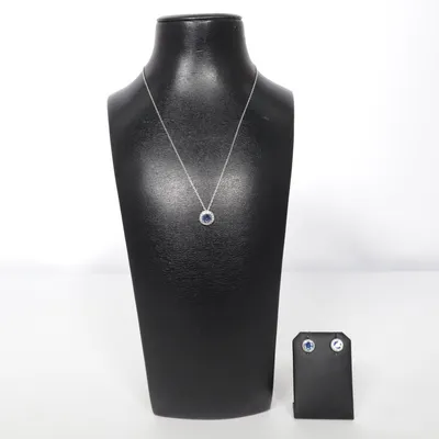 Jewelry set (Silver, Blue) from Swarovski Unknown metal