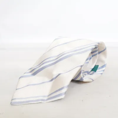 Tie (White, Blue) from Zadi Silk
