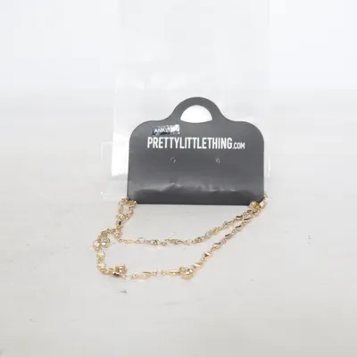 Bracelet de cheville (Gold Double Layer Stars And Diamante Chain Anklet) de PrettyLittleThing Métal inconnu
