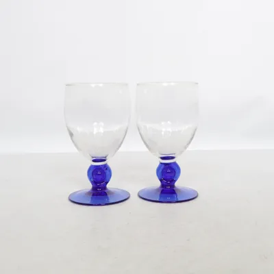 Wijnglas (Blauw, Transparant)