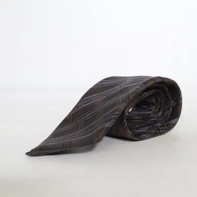 Cravate (Marron, Bleu) de Canali Soie