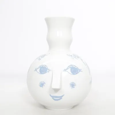 Vase (Blanc, Bleu) de Bjørn Wiinblad