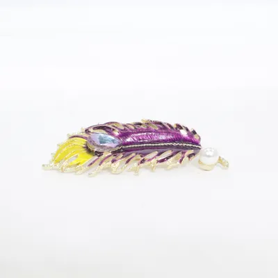 Brooch (Purple, Gold, Multicolored) Unknown metal