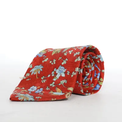 Tie (Red, Multicolored) from Kenzo Homme Silk