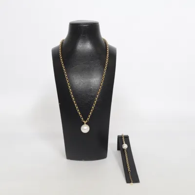 Smyckesset (Guldfärgad, Vit) från Edblad Okänd metall