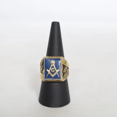 Ring (Guldfärgad, Blå) Okänd metall