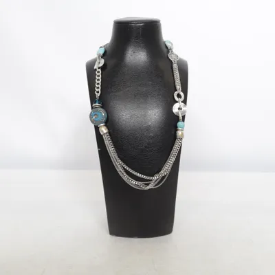 Necklace (Silver, Multicolored) from A zone Unknown metal