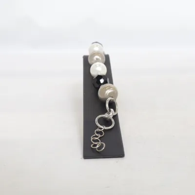 Armband (Zwart, Wit, Zilver) van Miss Dee Onbekend materiaal