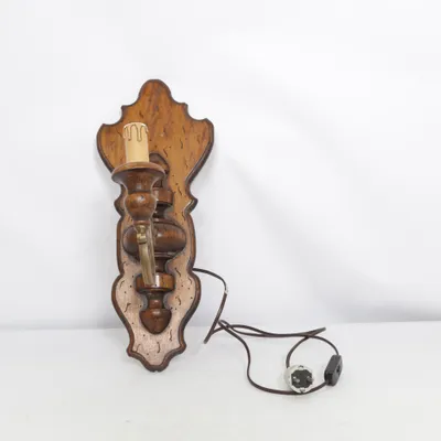 Vägglampa (Brun, Guldfärgad)