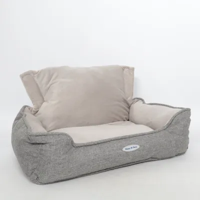 Kæledyrsseng (Grå, Beige)