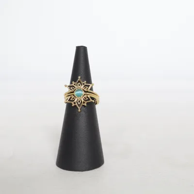 Ring (Gold, Turquoise) Stainless steel