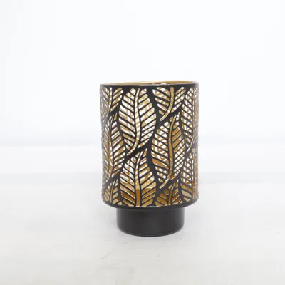Waxinelichthouder (Zwart, Goud) van Zeline